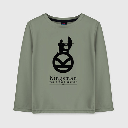 Детский лонгслив Kingsman Секретная служба - logo / Авокадо – фото 1