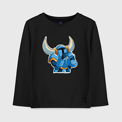 Лонгслив хлопковый детский Задумчивый рыцарь - Shovel Knight, цвет: черный