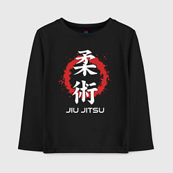Лонгслив хлопковый детский Jiu-jitsu red splashes, цвет: черный