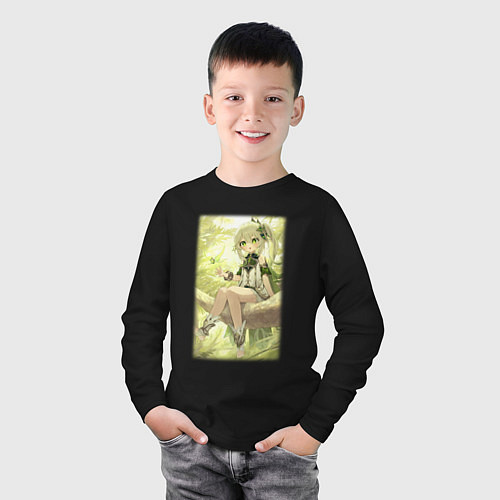 Детский лонгслив Кусанали / Черный – фото 3