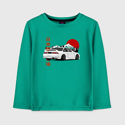 Лонгслив хлопковый детский Nissan Silvia S14 Sr20 Japan Car, цвет: зеленый