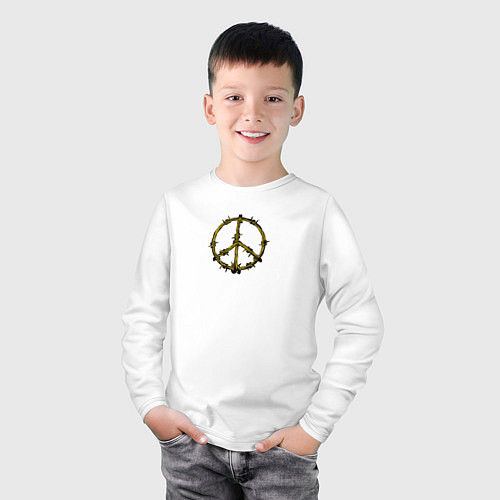 Детский лонгслив Пацифика символ мира / Белый – фото 3