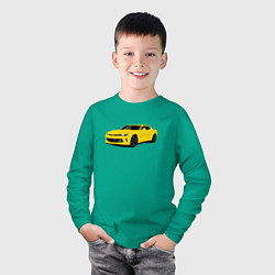 Лонгслив хлопковый детский Chevrolet Camaro American Car, цвет: зеленый — фото 2