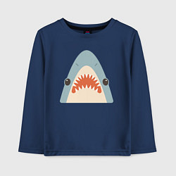 Лонгслив хлопковый детский Милая маленькая акула, цвет: тёмно-синий