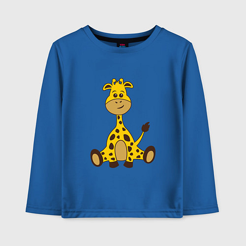 Детский лонгслив Детёныш жирафа / Синий – фото 1