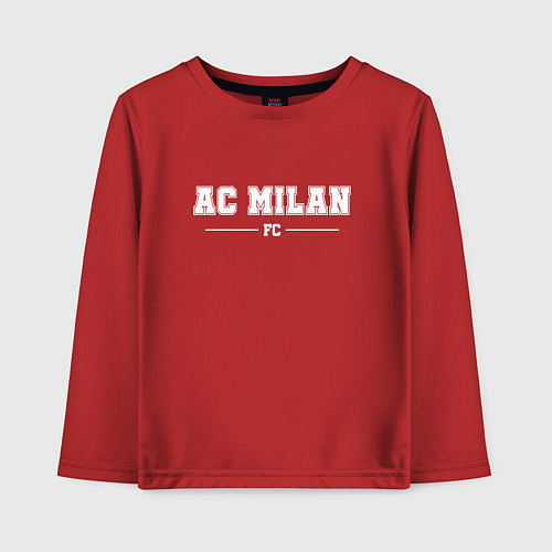 Детский лонгслив AC Milan football club классика / Красный – фото 1