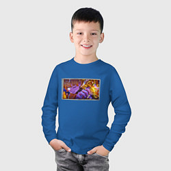 Лонгслив хлопковый детский Зеницу бог грома - Клинок, цвет: синий — фото 2
