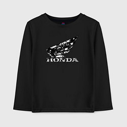 Лонгслив хлопковый детский Хонда логотип, цвет: черный