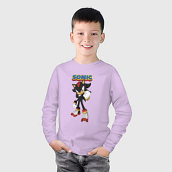Лонгслив хлопковый детский Ёж Шэдоу - Соник - видеоигра - fist, цвет: лаванда — фото 2