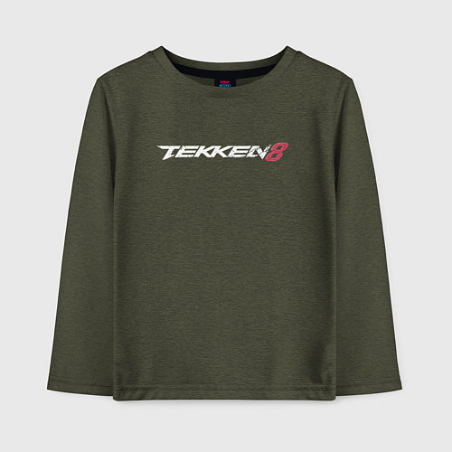 Детский лонгслив Tekken 8 - логотип / Меланж-хаки – фото 1