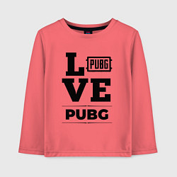 Лонгслив хлопковый детский PUBG love classic, цвет: коралловый