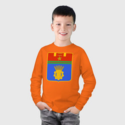 Лонгслив хлопковый детский Герб Волгограда, цвет: оранжевый — фото 2