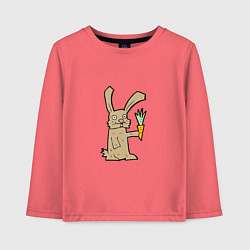 Лонгслив хлопковый детский Rabbit & Carrot, цвет: коралловый