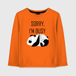Лонгслив хлопковый детский Извини я занят - панда, цвет: оранжевый