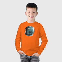 Лонгслив хлопковый детский Лиса на качелях, цвет: оранжевый — фото 2