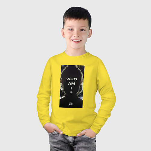Детский лонгслив Who i am - Kojima / Желтый – фото 3