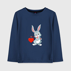 Лонгслив хлопковый детский Влюблённый кролик, цвет: тёмно-синий