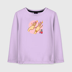 Лонгслив хлопковый детский Маникюр, цвет: лаванда