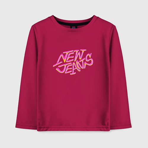 Детский лонгслив New Jeans / Маджента – фото 1
