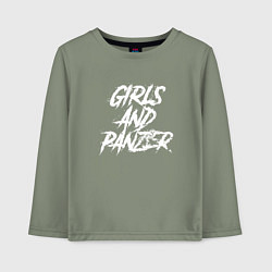 Лонгслив хлопковый детский Girls und Panzer logo, цвет: авокадо