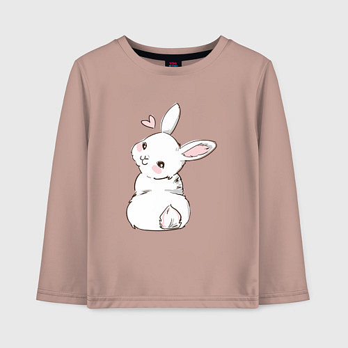 Детский лонгслив Милая зайка / Пыльно-розовый – фото 1