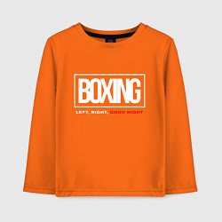 Лонгслив хлопковый детский Boxing good night, цвет: оранжевый