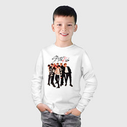 Лонгслив хлопковый детский Bang Chan Lee Know Changbin Hyunjin Han Felix Seun, цвет: белый — фото 2