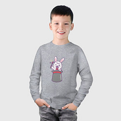 Лонгслив хлопковый детский Фокусник - Кролик, цвет: меланж — фото 2