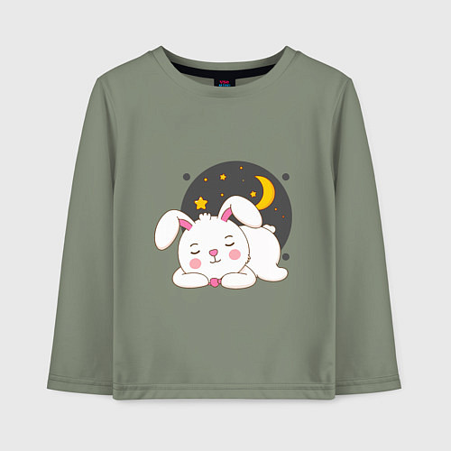 Детский лонгслив Спящий Зайка / Авокадо – фото 1
