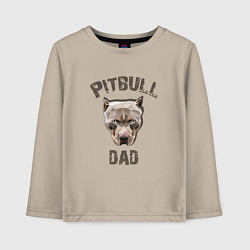 Лонгслив хлопковый детский Pitbull dad, цвет: миндальный