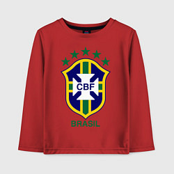Лонгслив хлопковый детский Brasil CBF, цвет: красный