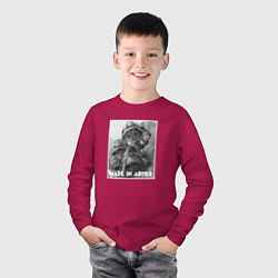 Лонгслив хлопковый детский Нат т Шигги, цвет: маджента — фото 2