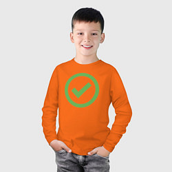 Лонгслив хлопковый детский Approved - зелёная галка, цвет: оранжевый — фото 2