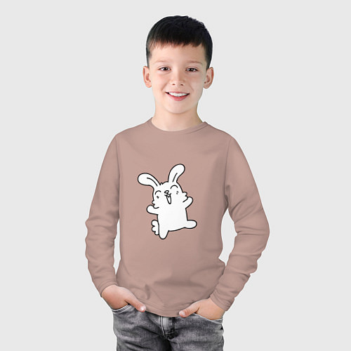 Детский лонгслив Happy Bunny / Пыльно-розовый – фото 3