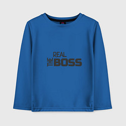 Лонгслив хлопковый детский The real Boss, цвет: синий