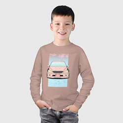 Лонгслив хлопковый детский Toyota Altezza stance, цвет: пыльно-розовый — фото 2