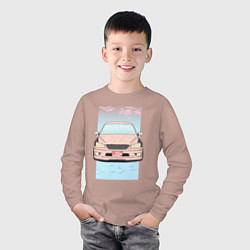 Лонгслив хлопковый детский Toyota Altezza stance alternative, цвет: пыльно-розовый — фото 2