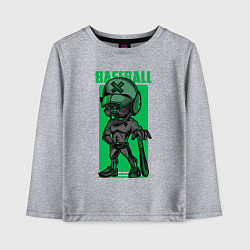 Лонгслив хлопковый детский Пёс бейсболист, цвет: меланж