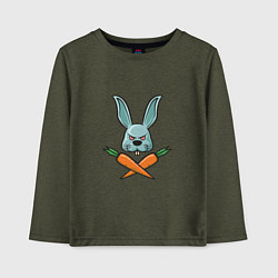 Лонгслив хлопковый детский Carrot - Bunny, цвет: меланж-хаки