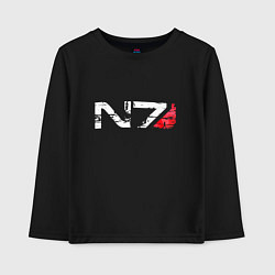 Лонгслив хлопковый детский Mass Effect N7 - Logotype, цвет: черный
