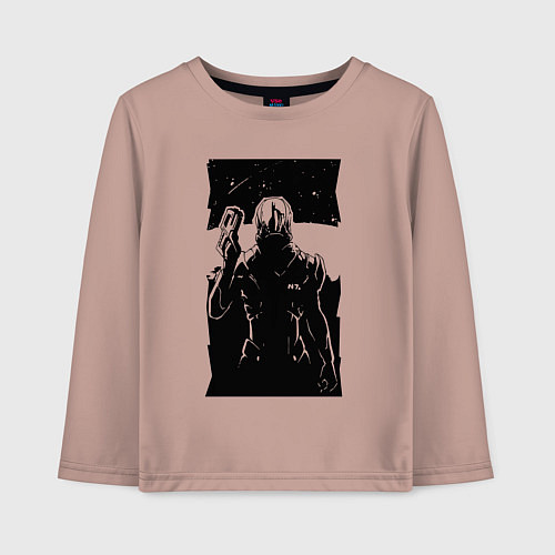 Детский лонгслив Mass Effect N7 - Warrior / Пыльно-розовый – фото 1