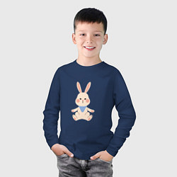 Лонгслив хлопковый детский Good bunny, цвет: тёмно-синий — фото 2