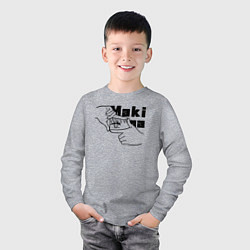 Лонгслив хлопковый детский Глаза Макимы, цвет: меланж — фото 2