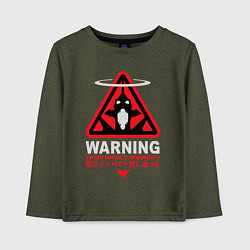 Лонгслив хлопковый детский Evangelion третий удар, цвет: меланж-хаки