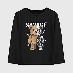 Лонгслив хлопковый детский Savage Bear, цвет: черный