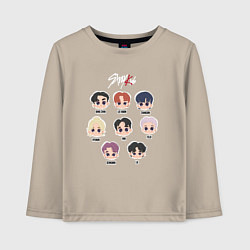 Лонгслив хлопковый детский Stray Kids Chibi, цвет: миндальный