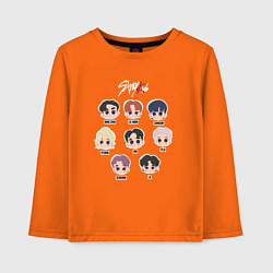 Лонгслив хлопковый детский Stray Kids Chibi, цвет: оранжевый