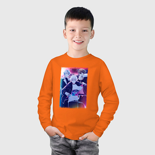 Детский лонгслив Trigger - Семёрка идолов / Оранжевый – фото 3