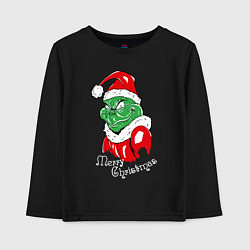 Лонгслив хлопковый детский Merry Christmas, Santa Claus Grinch, цвет: черный