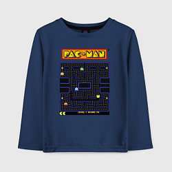 Лонгслив хлопковый детский Pac-Man на ZX-Spectrum, цвет: тёмно-синий